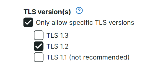 Case à cocher Version(s) TLS dans les moniteurs d’API multi-étapes