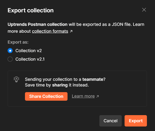 Export du fichier JSON